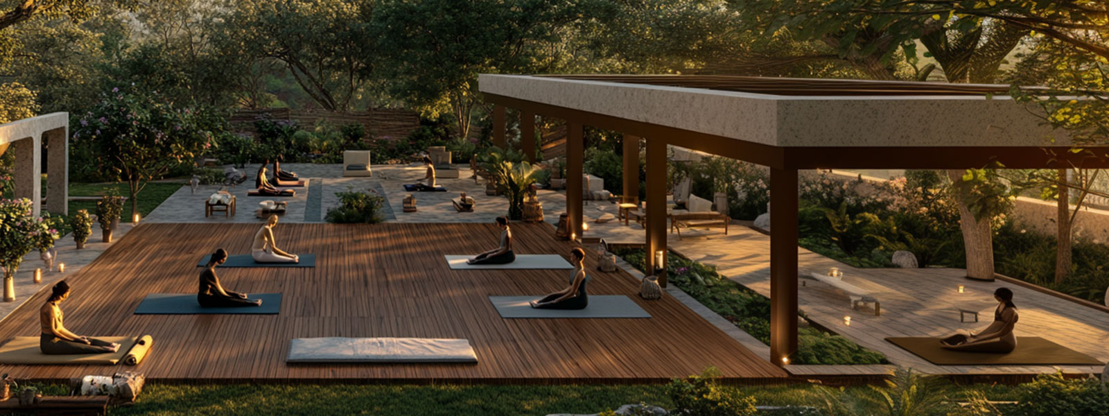 Outdoor yoga retreat