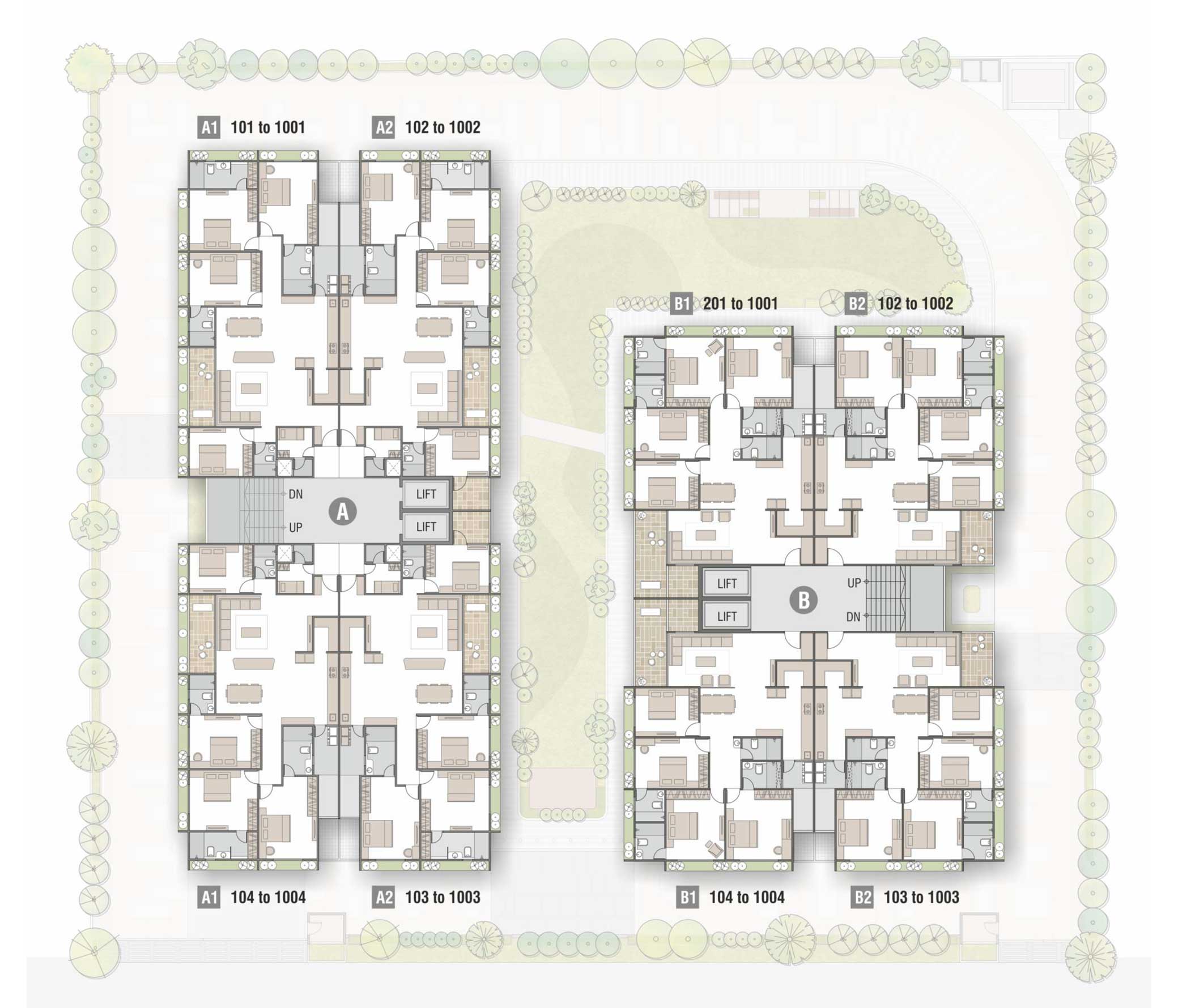 Typical floor plan layout